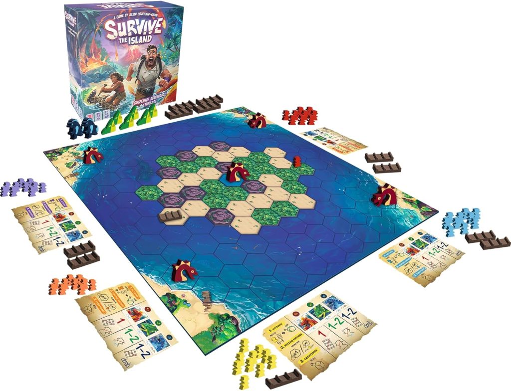 SURVIVE THE ISLAND (Ingles) - componentes del juego de mesa
