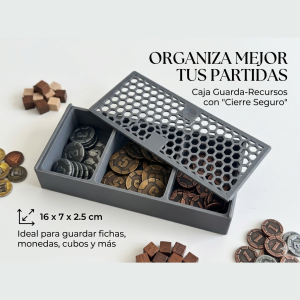 Caja Guarda Recursos 3 espacios internos “Cierre Seguro” (16×7×2.5 cm) - caja del juego