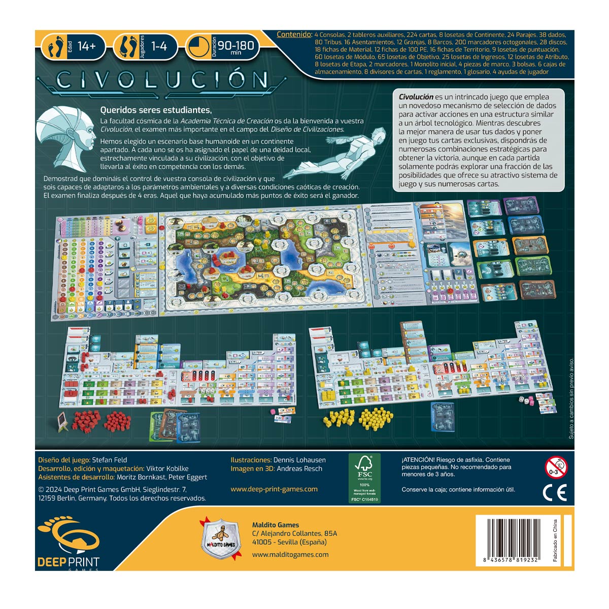 Civolución + Paquete de expansión (Español) - componentes del juego de mesa