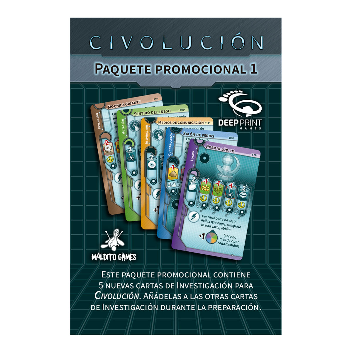 Civolución + Paquete de expansión (Español) - componentes del juego de mesa