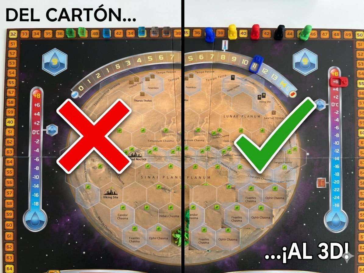 Set de Marcadores 3D para Terraforming Mars - componentes del juego de mesa