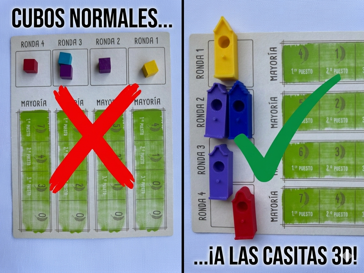 Set de Casitas 3D para Wingspan (Pack x40) - componentes del juego de mesa