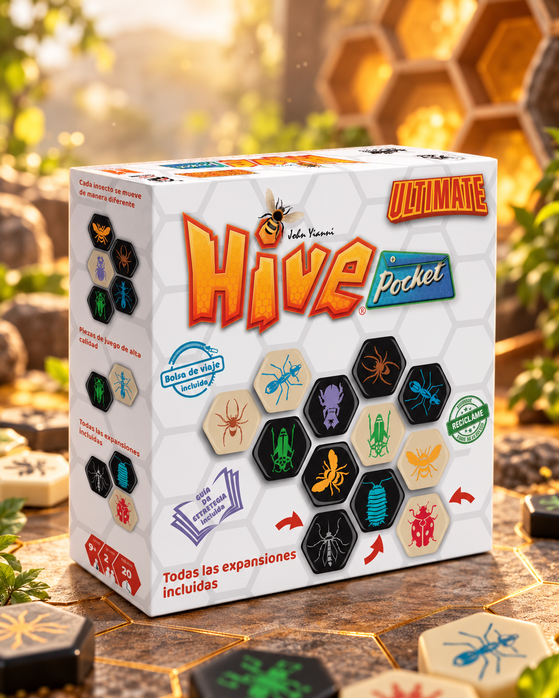 Hive Ultimate (Español) - componentes del juego de mesa