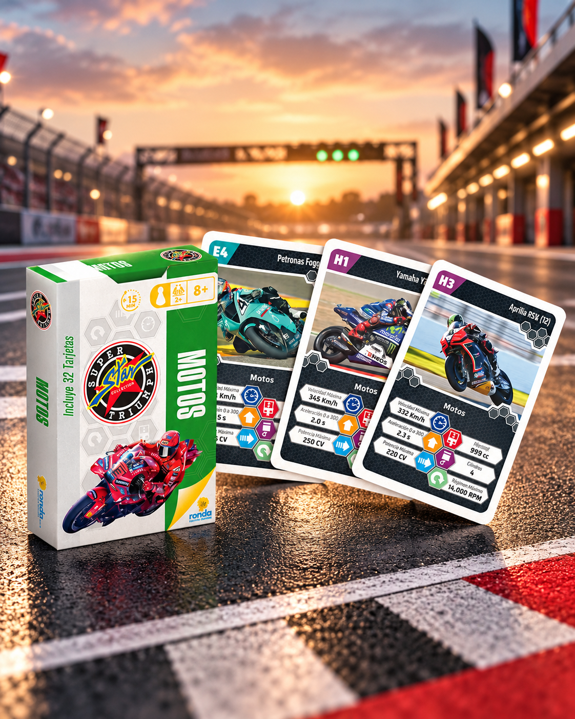 Super Triumph Motos Estrella (Español) - componentes del juego de mesa